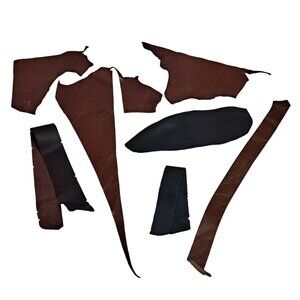 Genuine Top Grain Leather Pieces Scraps Remnants Black Brown Various Sizes Craft